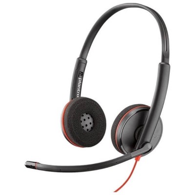 Plantronics - 3220 USB-A Wired Headset - Dual Ear (Stereo) with Boom Mic